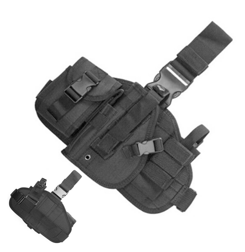 Leg Rig Universal Drop leg holster with mag pouches - Black – Unlimited ...