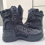 Tactical boots with Side Zip High Black