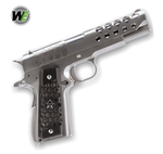 WE - M1911 Hex Cut Gen 2 Gas Blow Back Pistol-  Silver