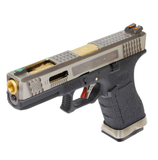 WE - Glock 17 T3 GBB Pistol - Gold barrel / Silver Slide