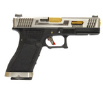 WE - Glock 17 T3 GBB Pistol - Gold barrel / Silver Slide