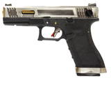 WE - Glock 18 T3 GBB Pistol - Gold barrel / Silver Slide