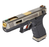 WE - Glock 18 T3 GBB Pistol - Gold barrel / Silver Slide