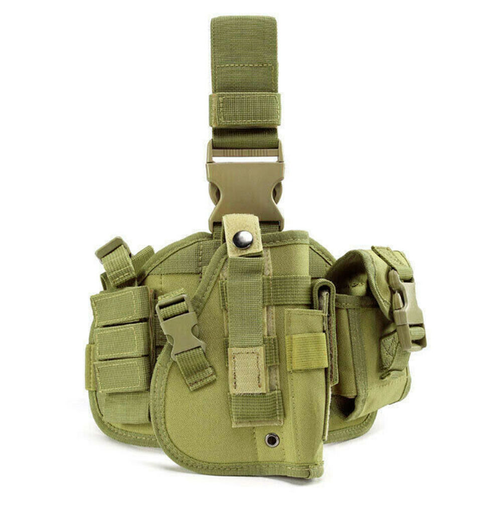 Leg Rig Universal Drop leg holster with mag pouches - OD Green – Unlimited  Airsoft Shop