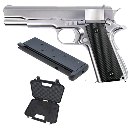 WE 1911 Silver, Gas blowback pistol, Combo